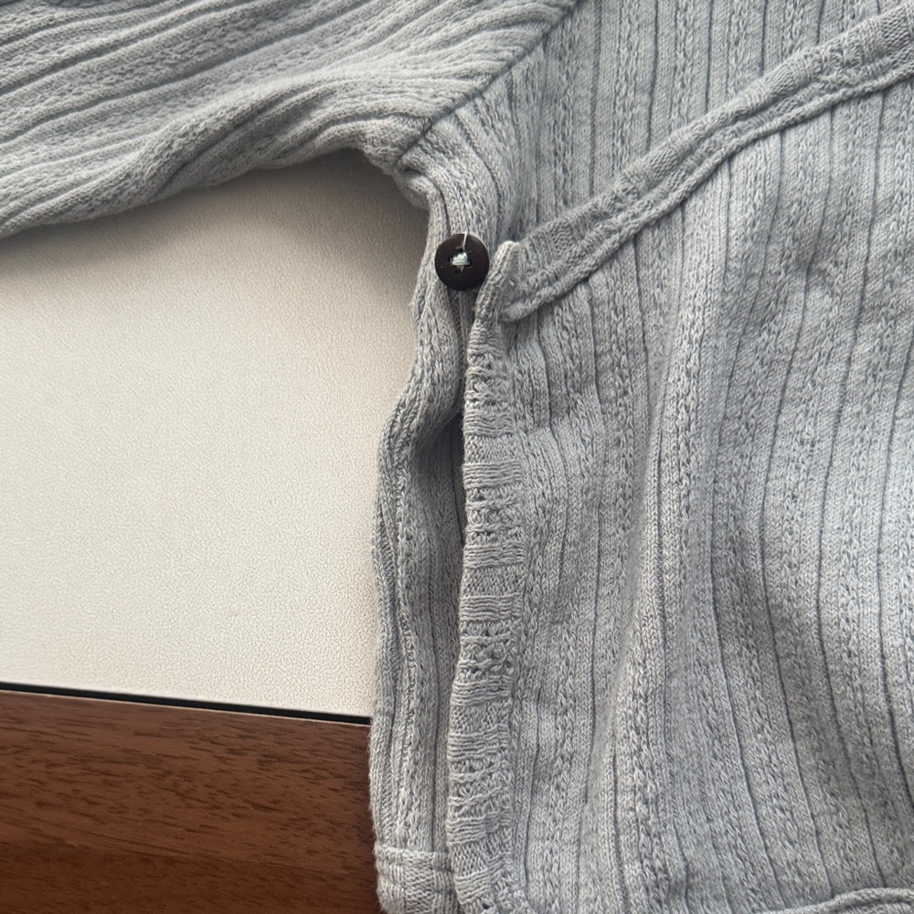 Gray Ribbed Baby One Piece Set - Picture 3 of 8